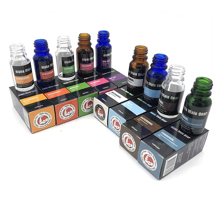 custom brand name tablets oral injection for 10ml peptide vial packaging folding box labels-0