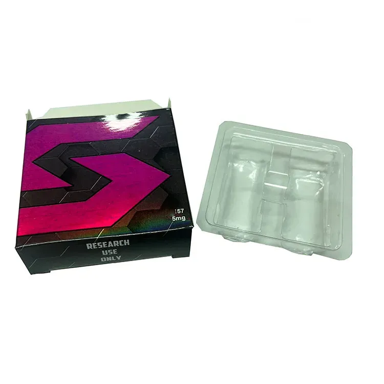 custom peptide packaging set  double vials 5 vials paper box 2ml bac water vial labels  bubble mailer protector-1