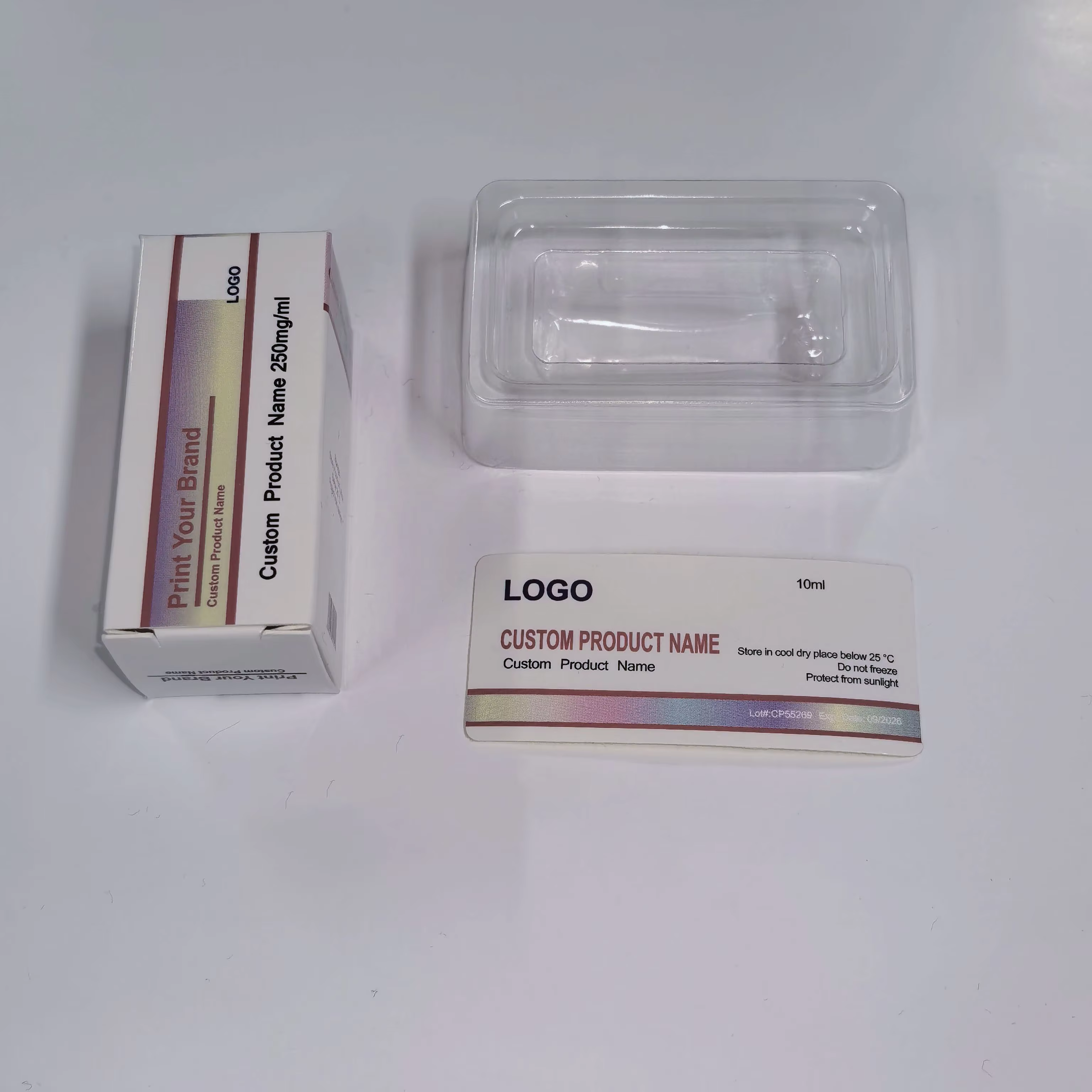 custom logo 3ml vial label 10ml vials labels and peptide packaging box for semag lutide 3mg tizz 5mg-1
