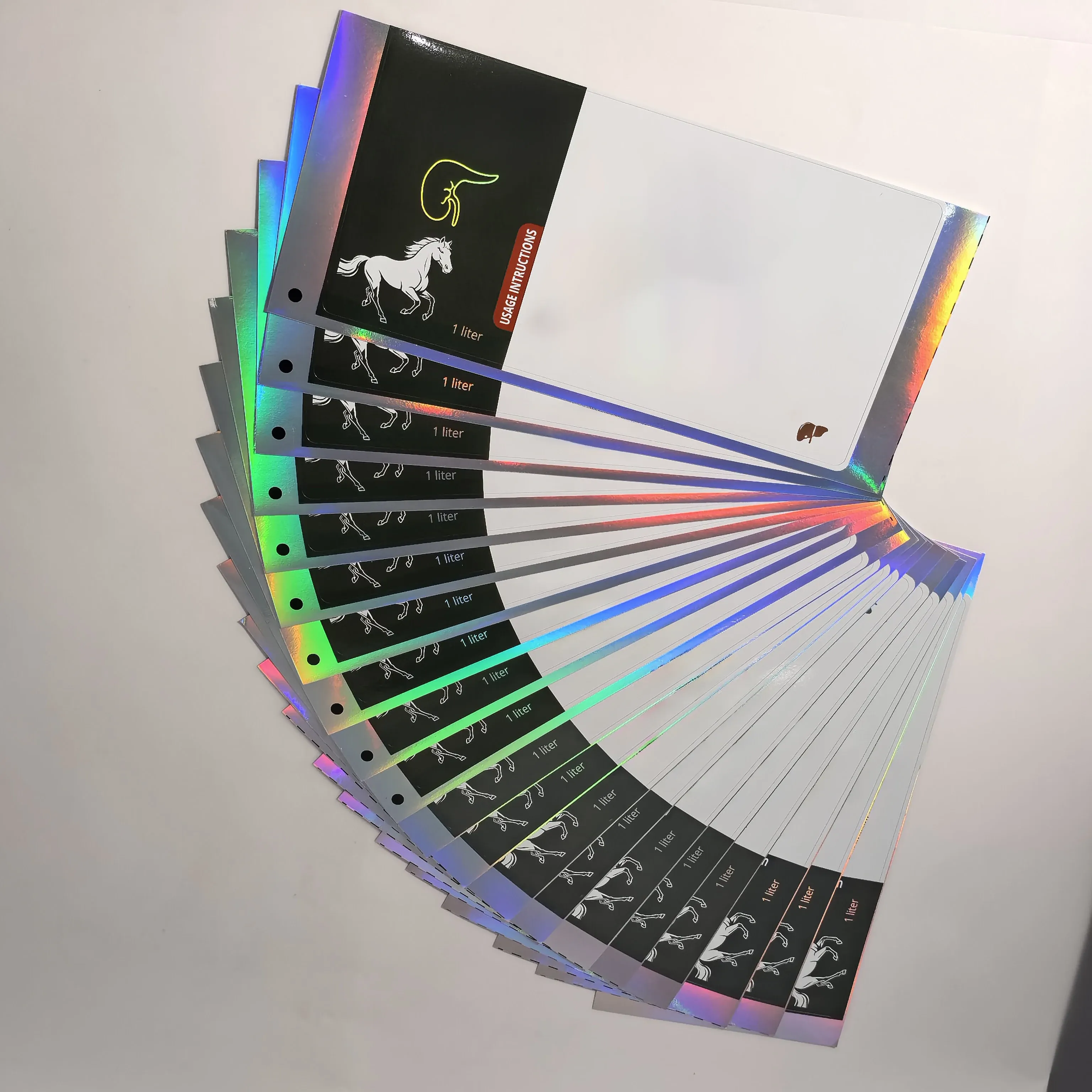 custom shiny hologram foil labels for pill boxes  medication packaging   waterproof adhesive stickers for glass  tray packaging-4