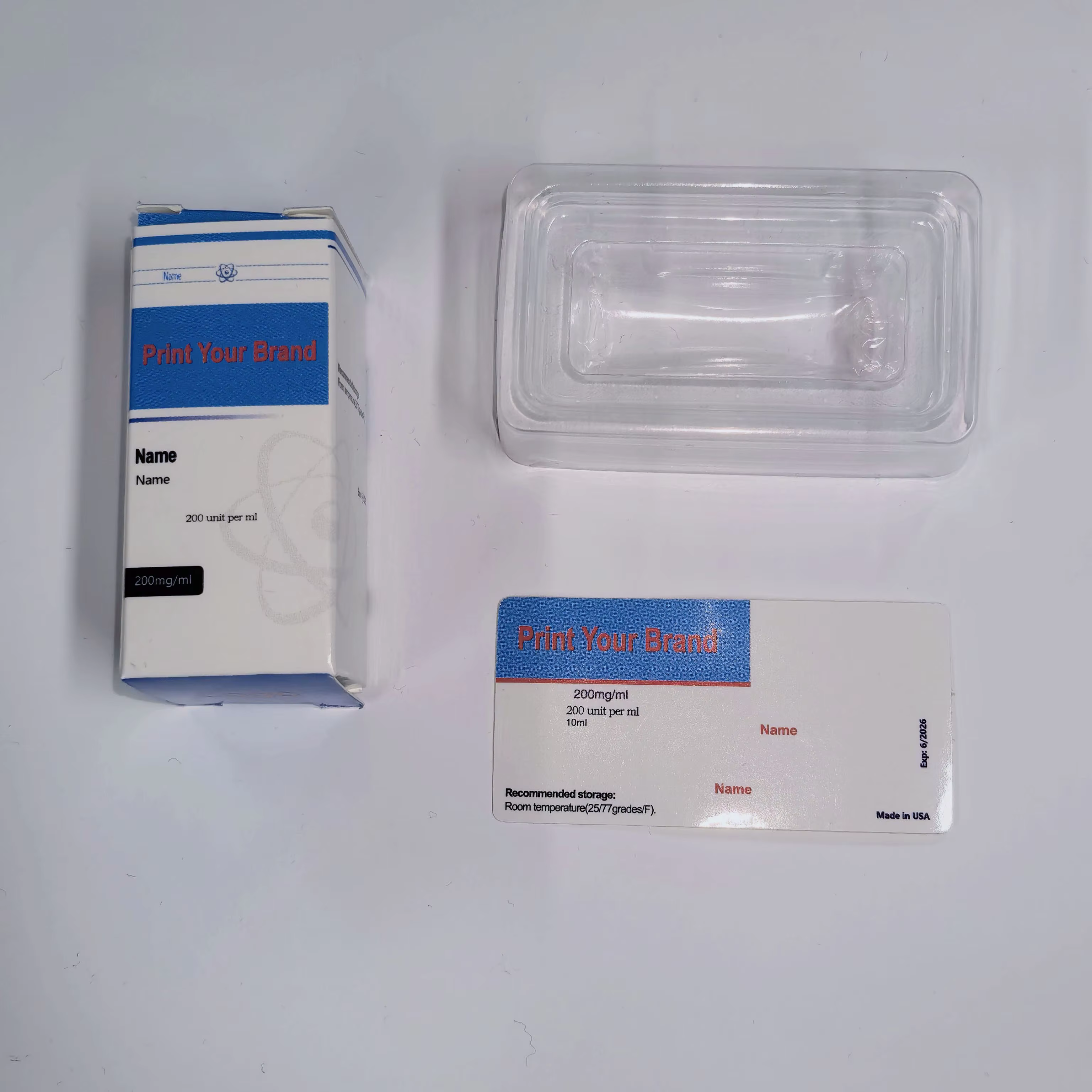 custom logo 3ml vial label 10ml vials labels and peptide packaging box for semag lutide 3mg tizz 5mg-2