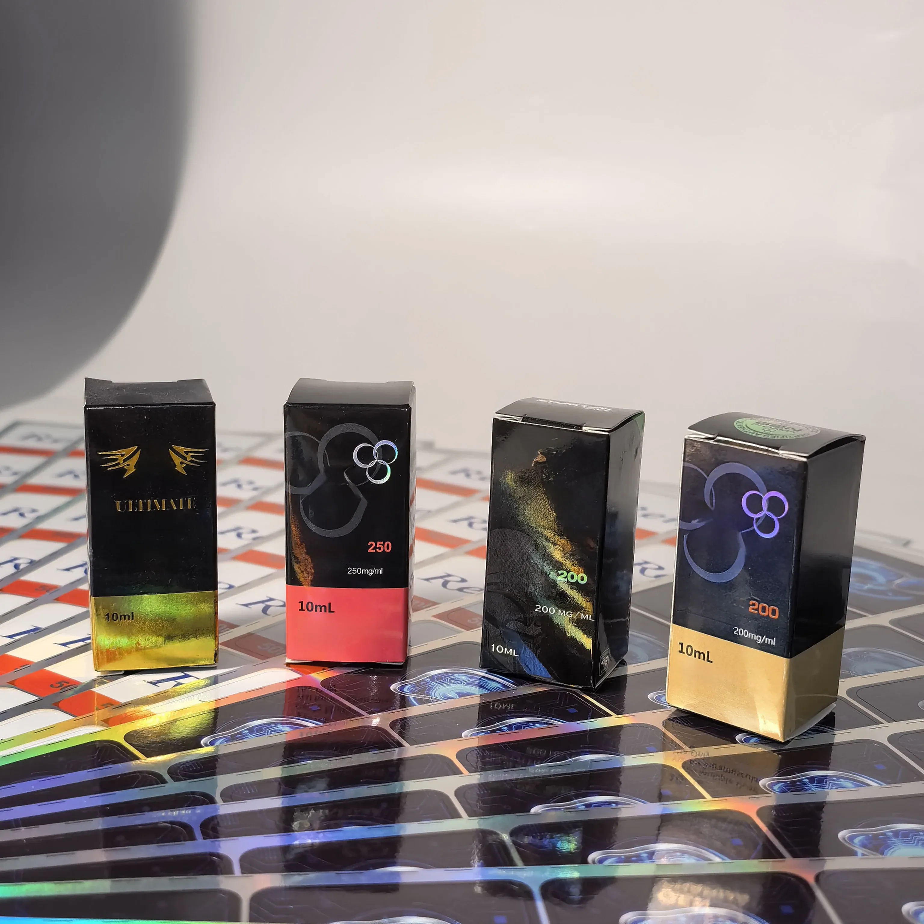 elegant holographic foil box with magnetic closure for peptide and serum bottles  trays   premium pharmaceutical packaging-1