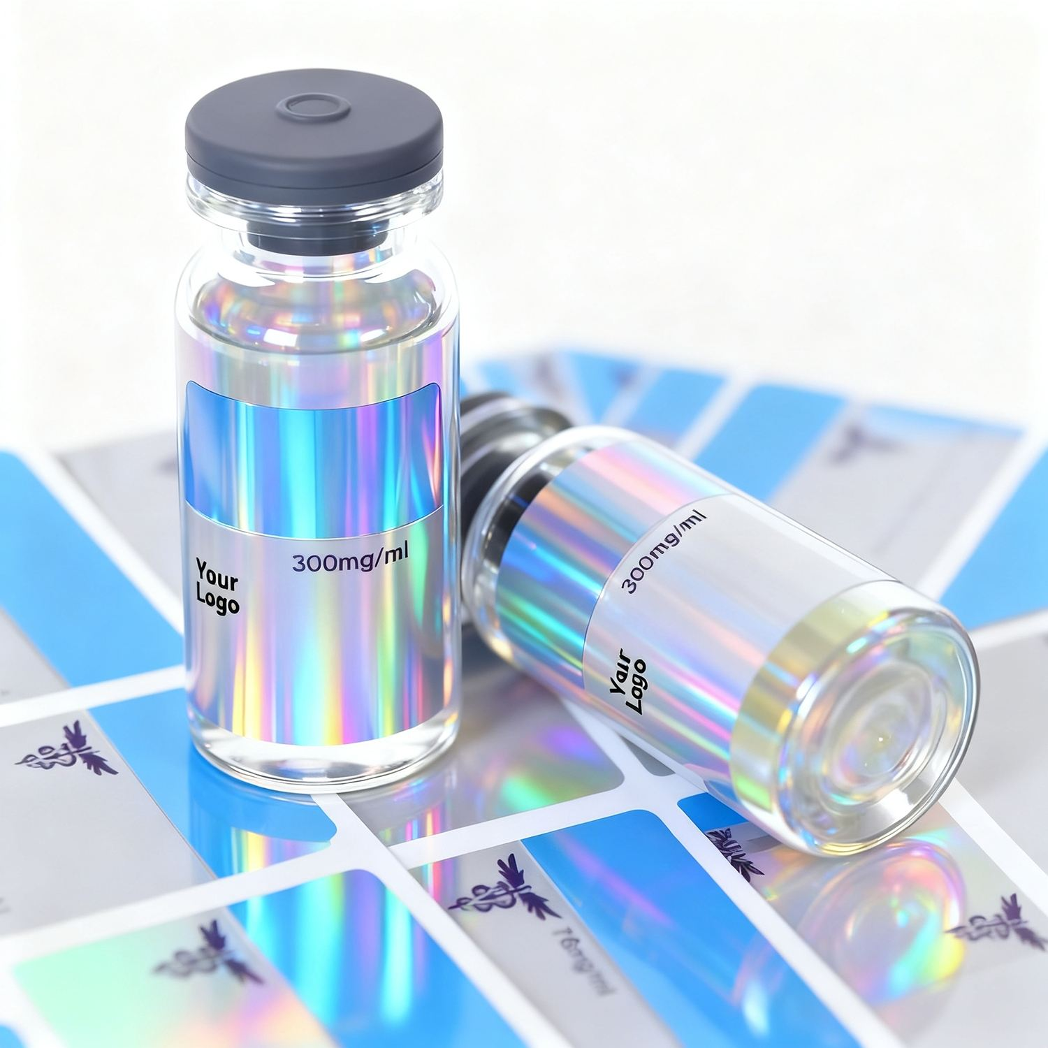 Custom Designed Self-Adhesive White Glossy Paper Lamination Vial Labels for Medical Pharmaceutical Use Matt Blister for Pill