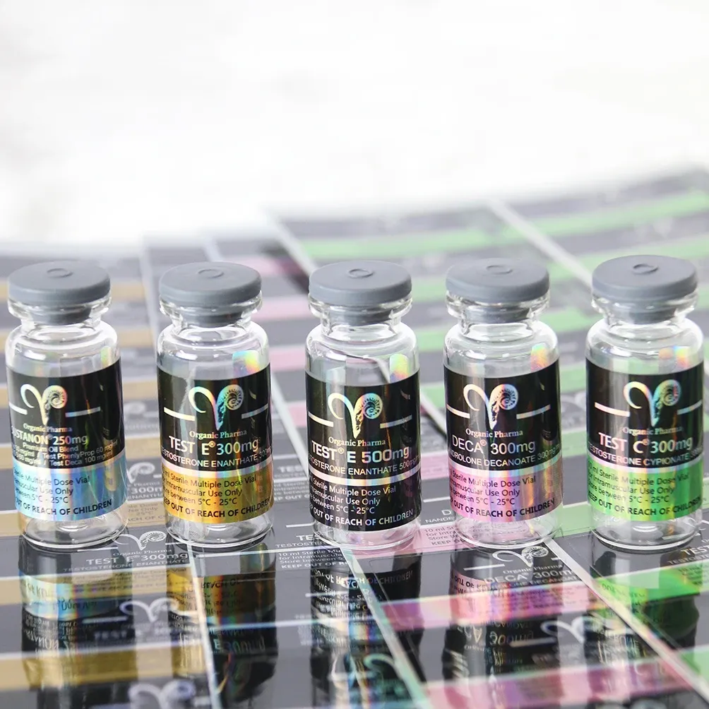 product free design custom strong hologram mast e 10ml injection transparent vial label-0