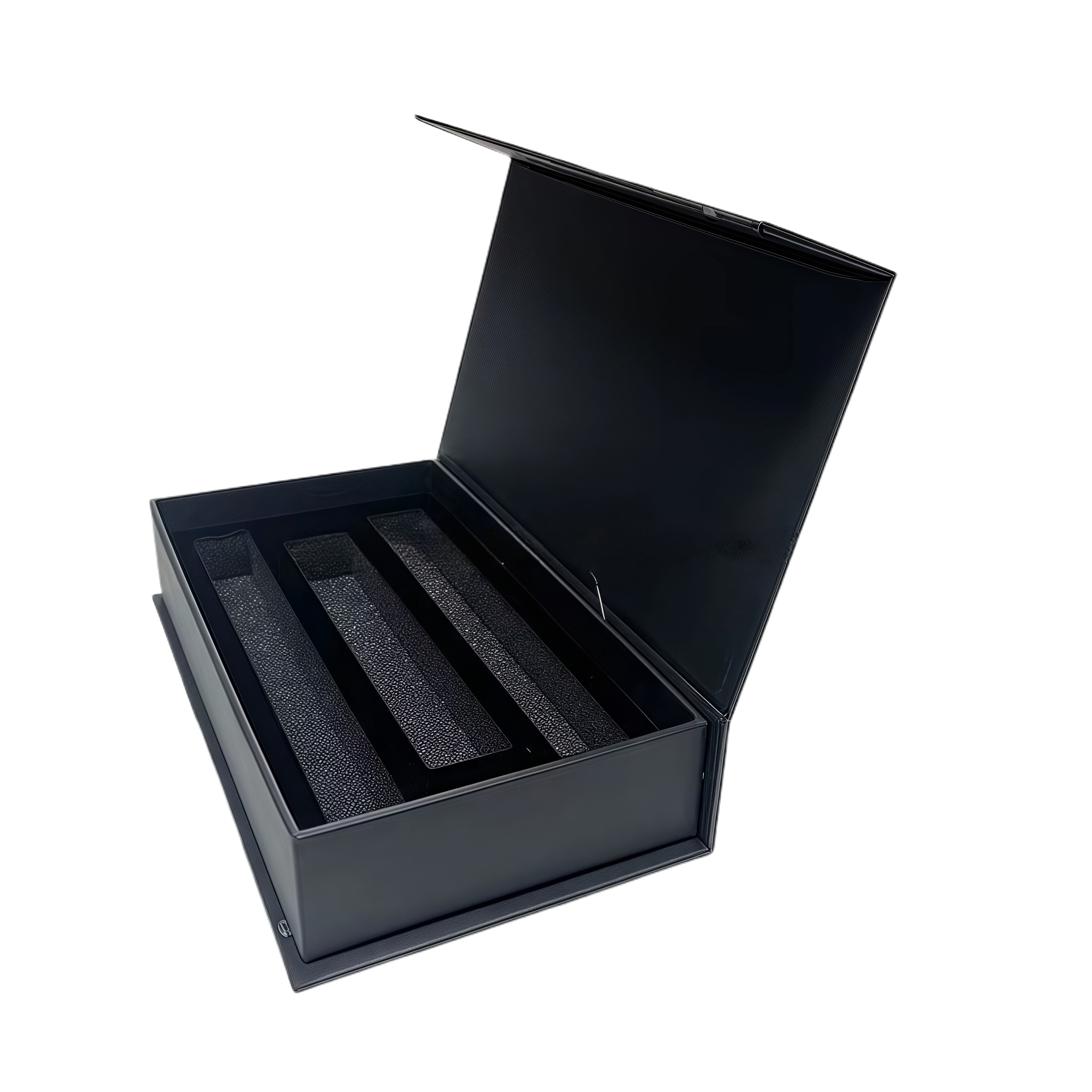 Premium Luxury Large Matte Rigid Paper Cardboard Black Foldable Empty Magnetic Closure Custom Logo Gift Box Packaging details