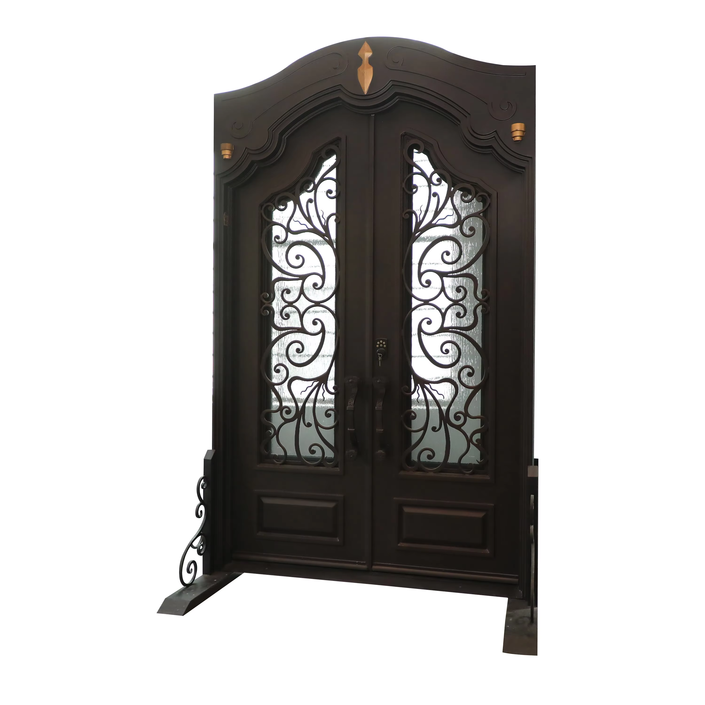 Hot Sale & High Quality Securely Fastened Break Resistant Artfully Fabricated Distinct Looking Radiant Iron Entrance Door factory