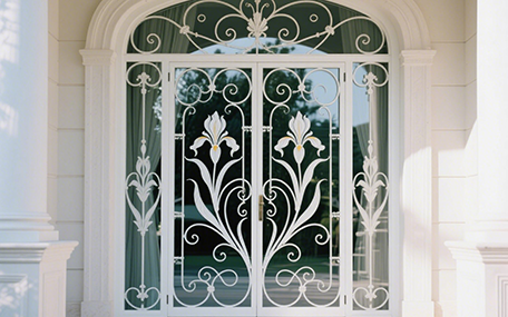 Santorini Symphony Whitewashed Gates with Cobalt Accents🔵