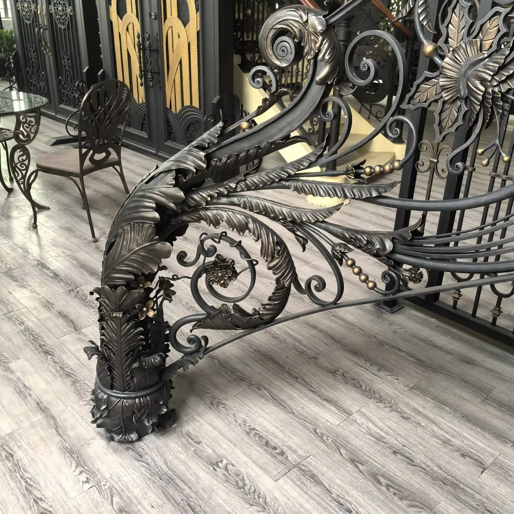 High End Private Custom Handmade Forged Iron Handrails for Stairs factory