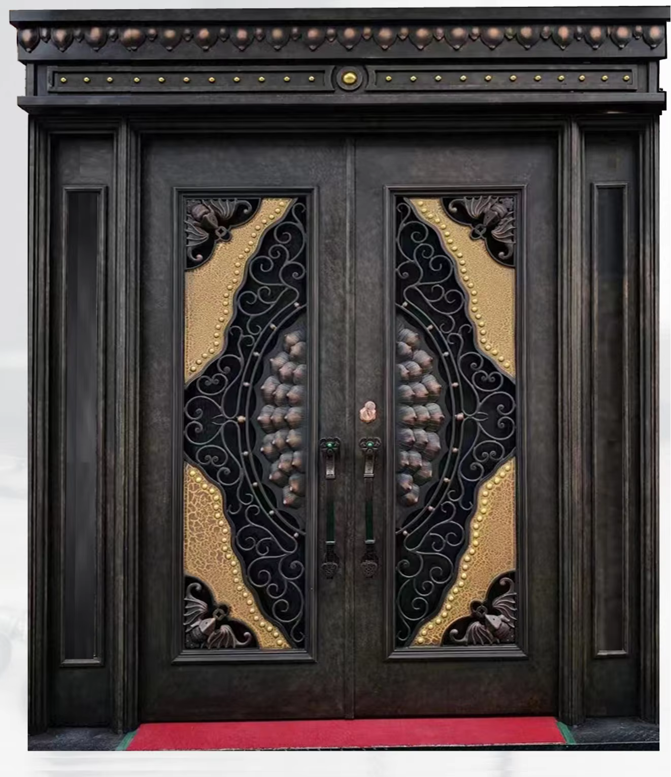 Luxury Main Entrance Front Security Doors Villa Wrought Iron Doors for Houses Home details