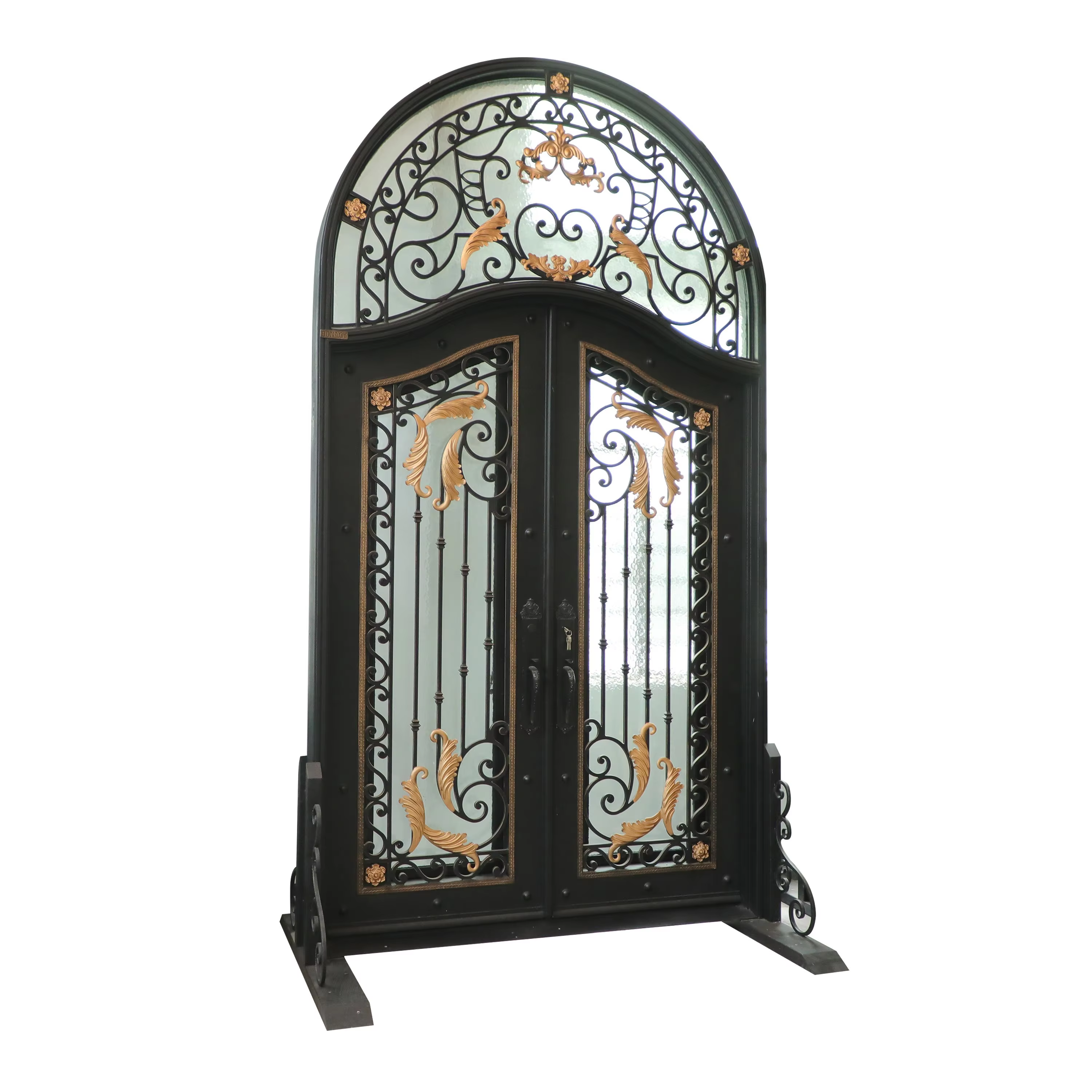 Modern Designed Iron Front Entry Door for Outdoor Application Anti-Theft Feature supplier