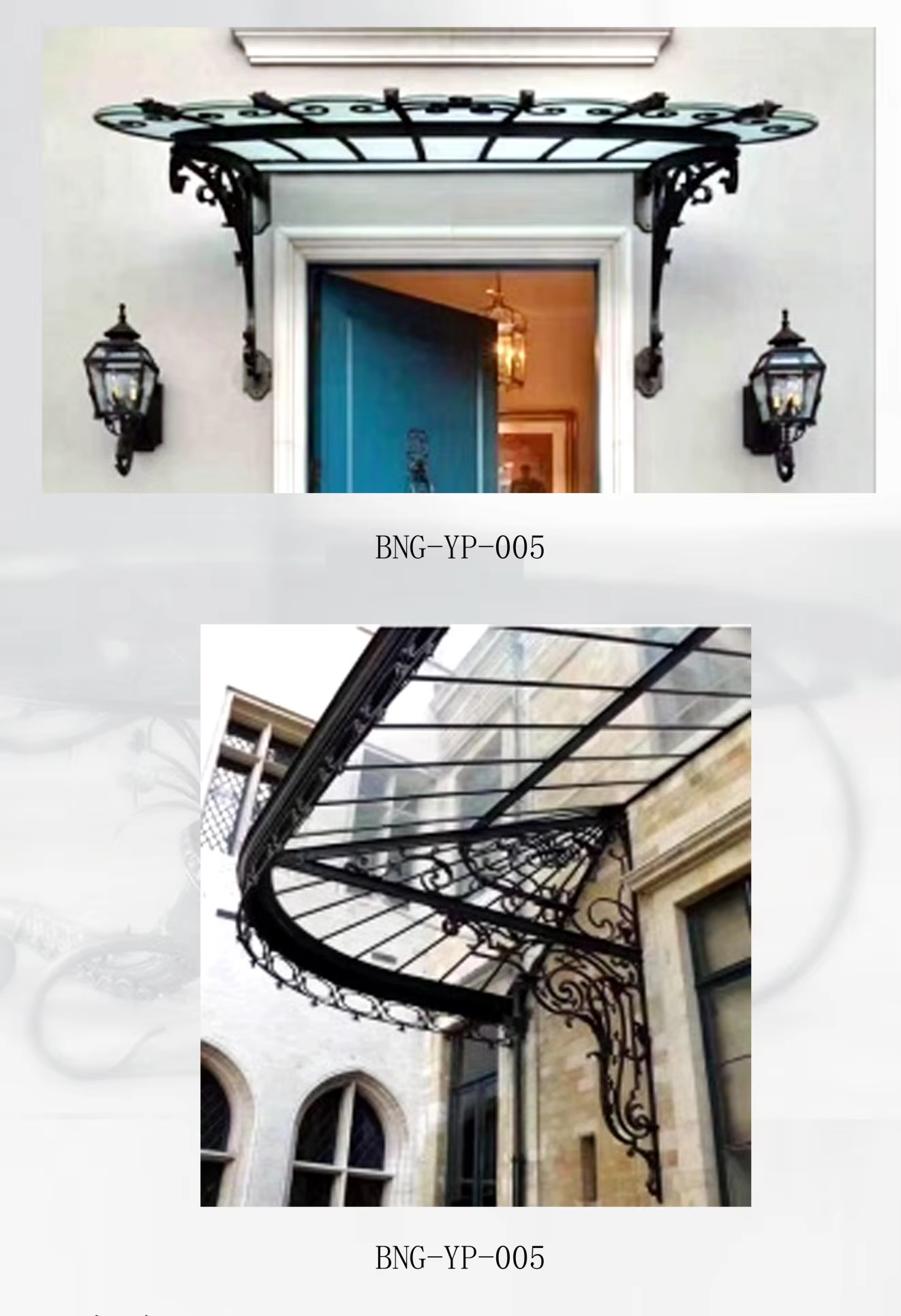 Customized Elegant Pavilion Style Wrought Iron House Window Canopy Awning High Standard Outdoor Automatic Wrought Iron Awing details