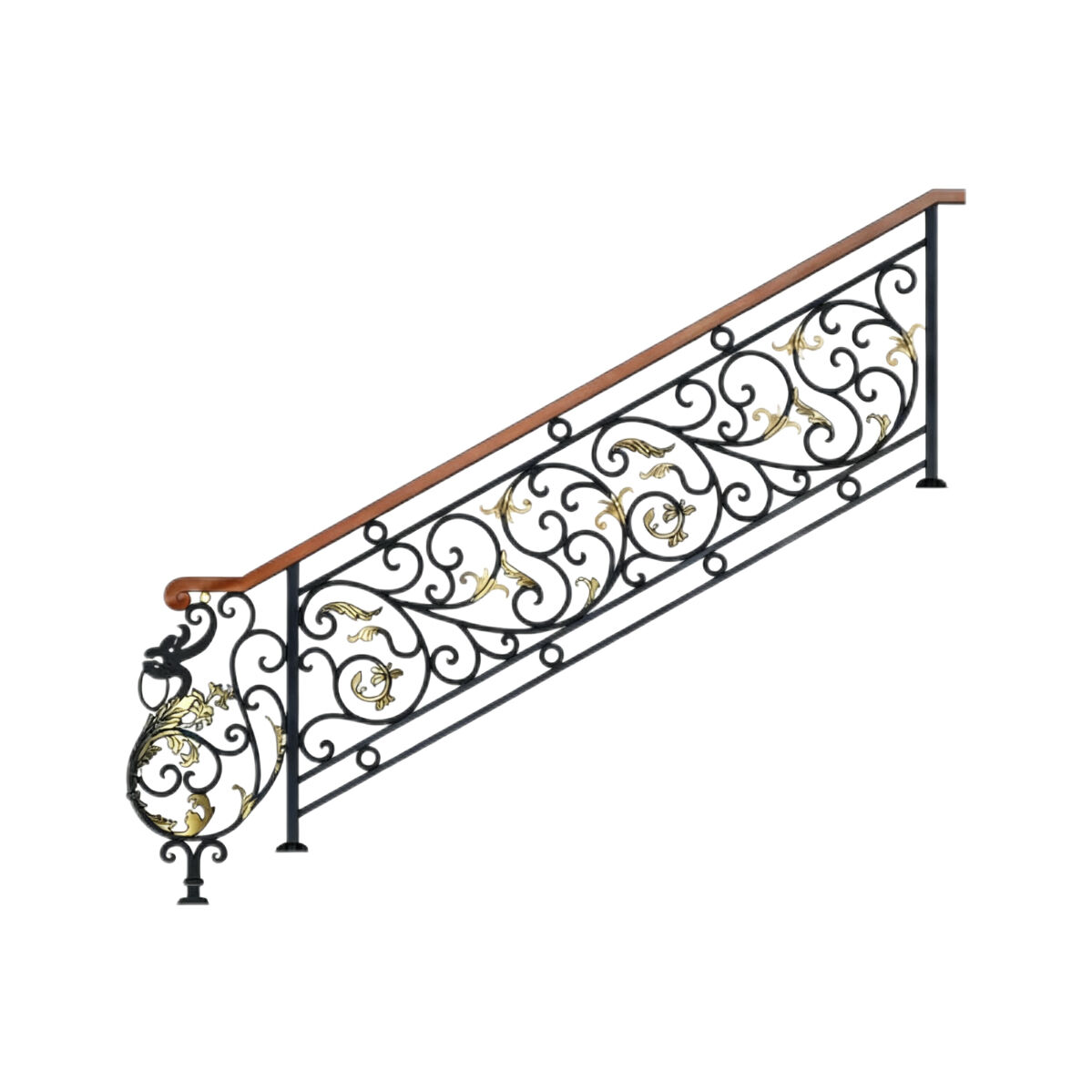 Ergonomic Hand-Forged Iron Staircases Railing - Custom Design for Luxury Residences