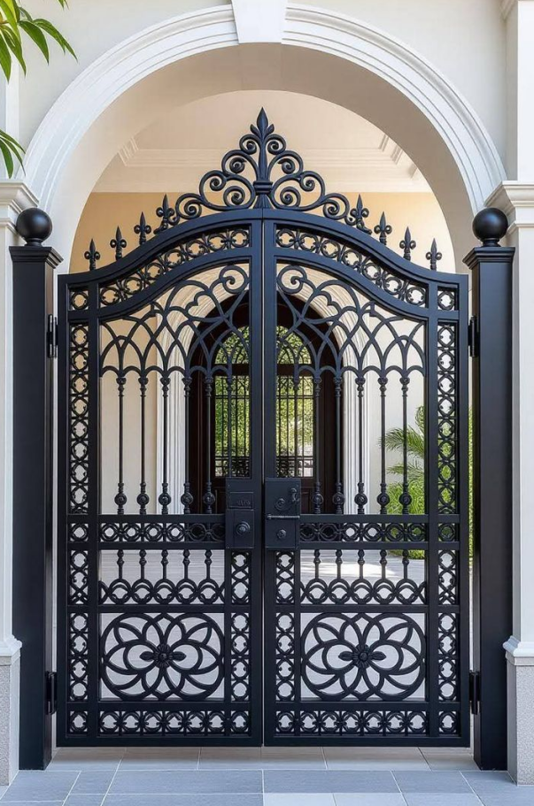 लोहे के आंगन के दरवाजों के लिए मजबूत कब्जे कितने प्रभावी हैं?