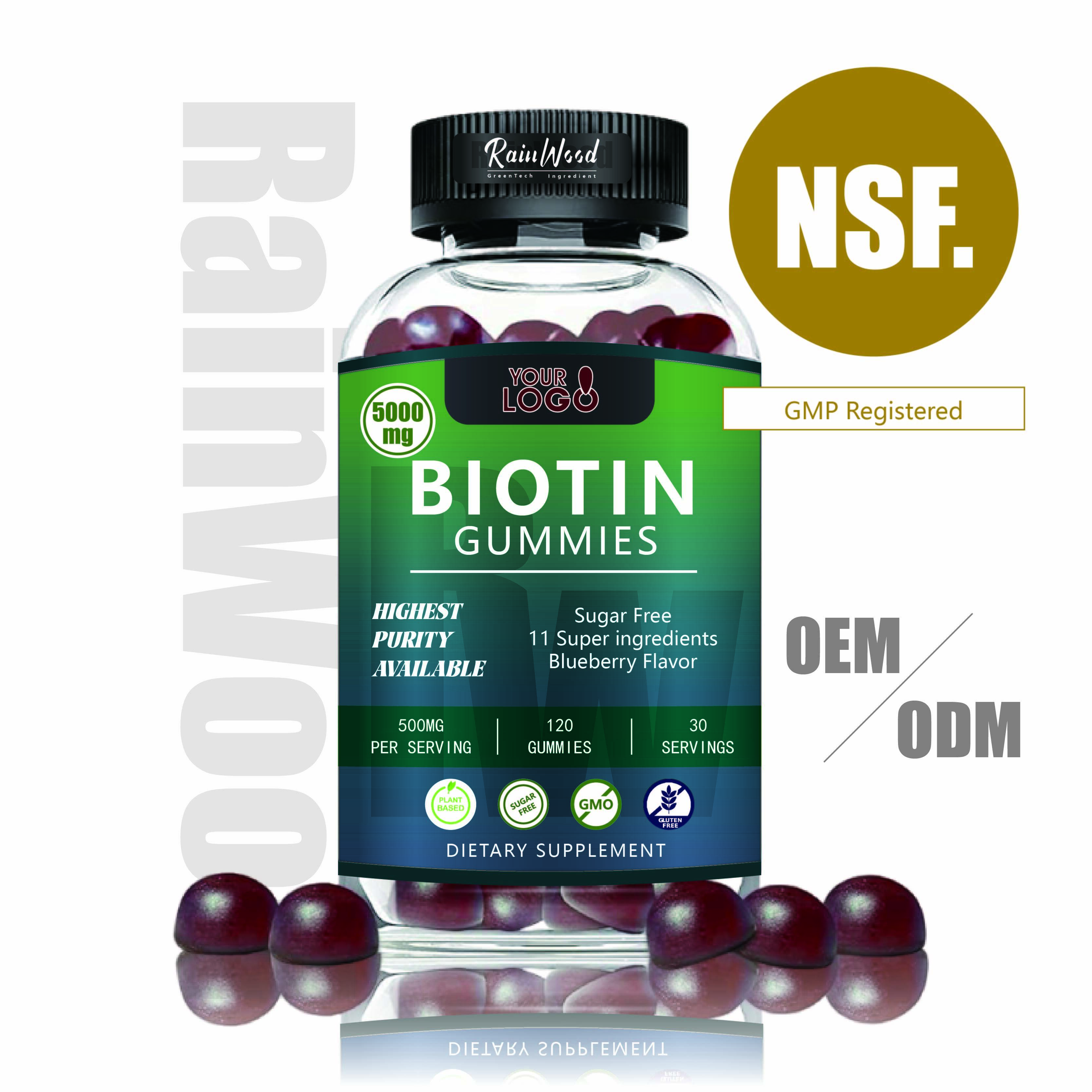 OEM ODM Biotin Gummies 500mg Natural Biotin Gummies