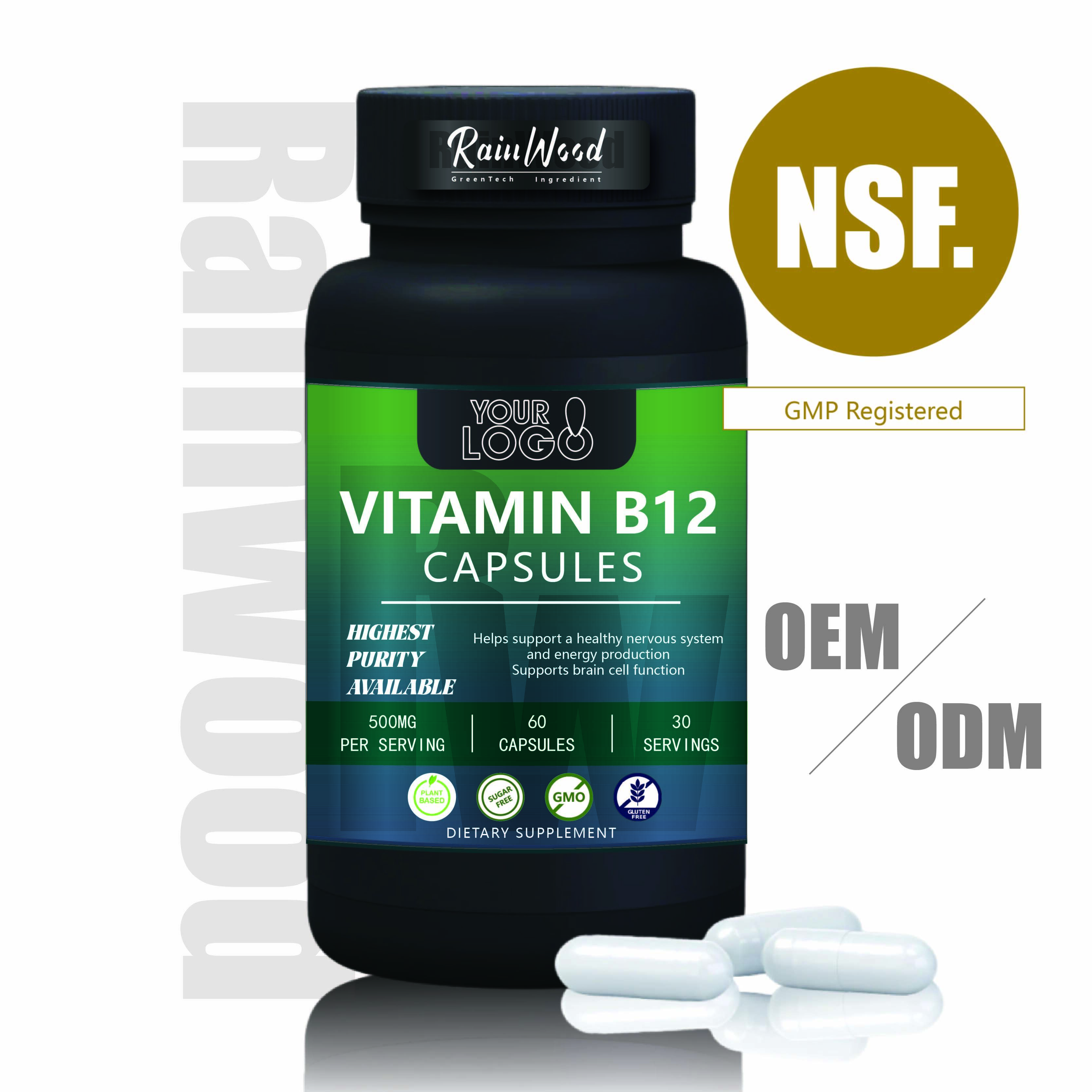 OEM ODM Kapsul VB12 500mg Kualitas Tinggi Kapsul VB12