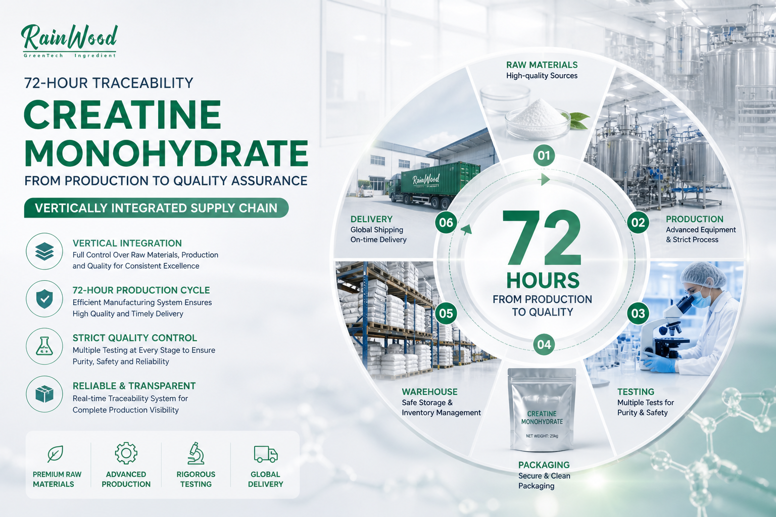 Perspective 04: Supply Chain Log - From Limestone to Micronized Powder: A 72-Hour Supply Chain Log of Rainwood’s Creatine Monohydrate