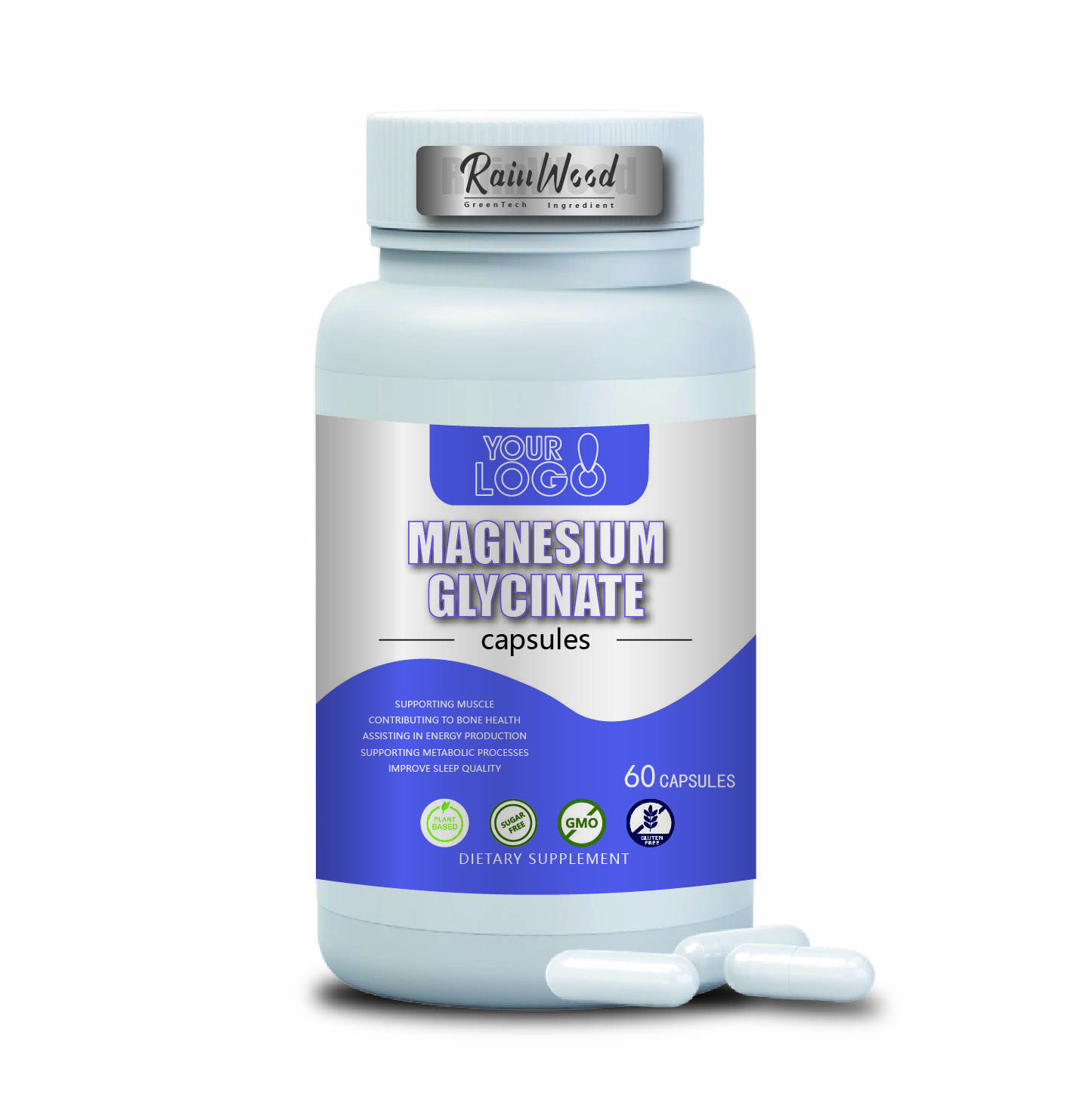 OEM ODM Capsule di Magnesio Glicinate 500mg Capsule di Magnesio Glicinate
