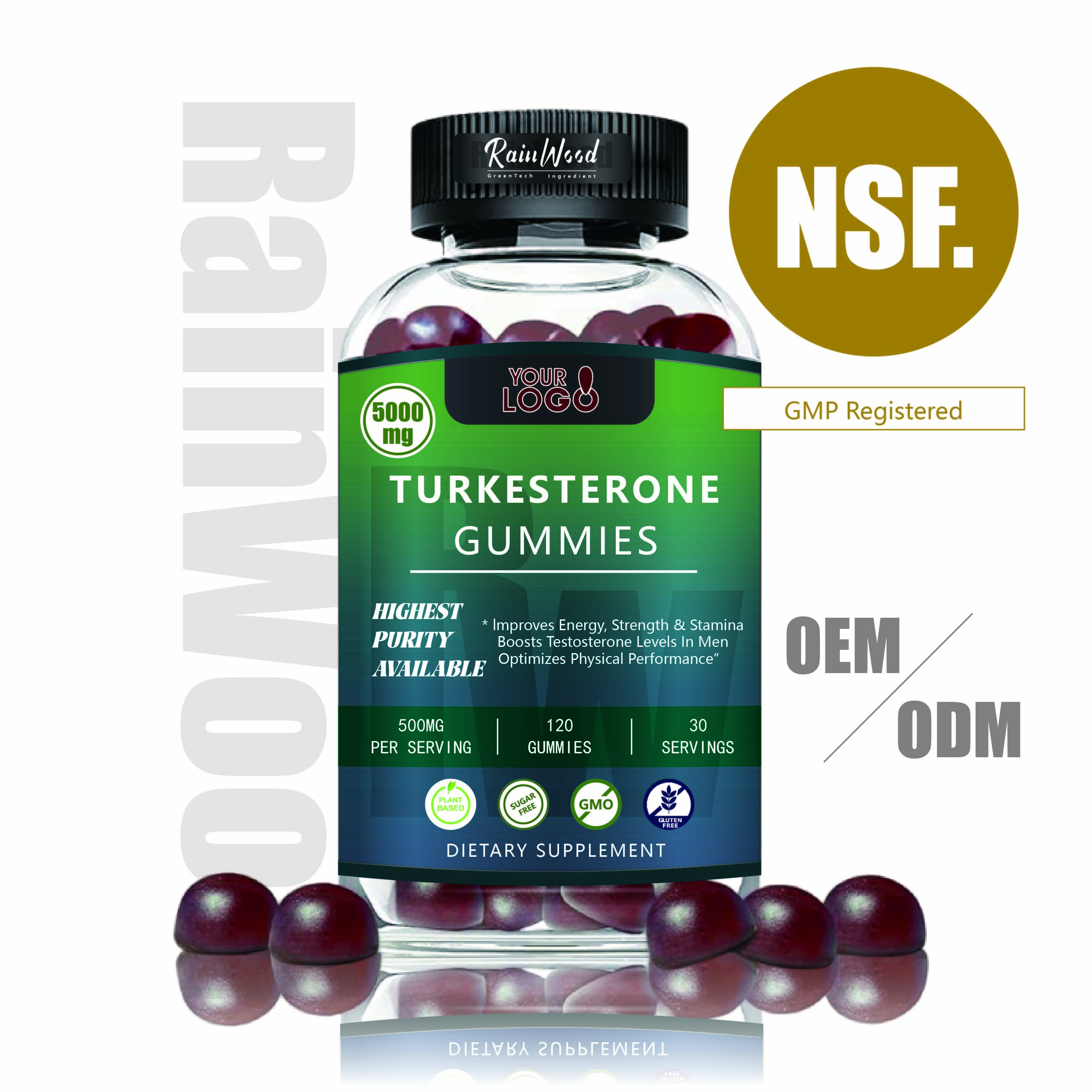OEM ODM Turkesterone Gummies 500mg Turkesterone Gummies Murni