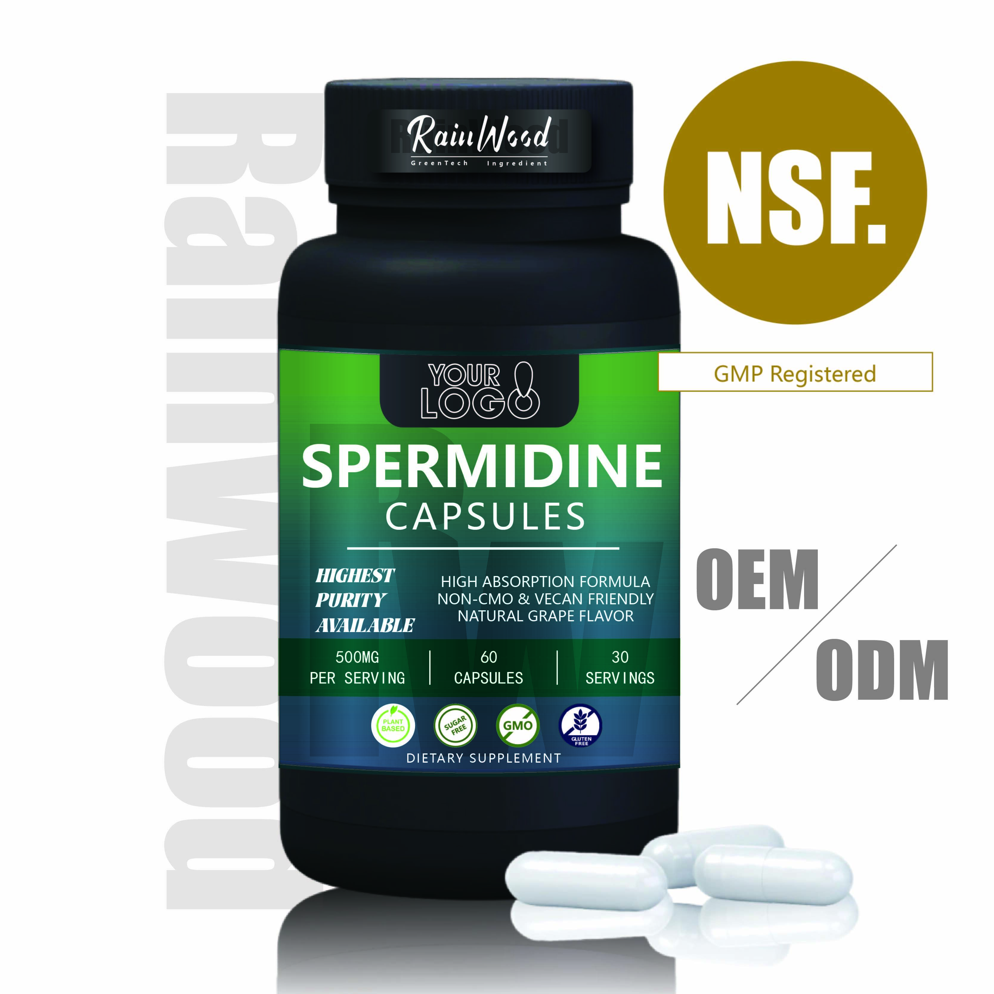 Kapsul Spermidin OEM ODM 500mg Kualitas Tinggi Kapsul Spermidin