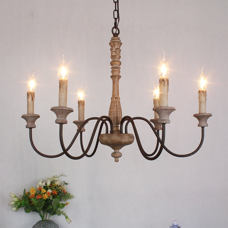Candelabro de Estilo Vintaje com Velas - Design em Madeira Rústica e Metal, Vários Braços de Vela, para Sala de Jantar, Sala de Estar, Decoração de Casa de Campo, Compatível com Lâmpadas E12/E14, Opções Personalizáveis