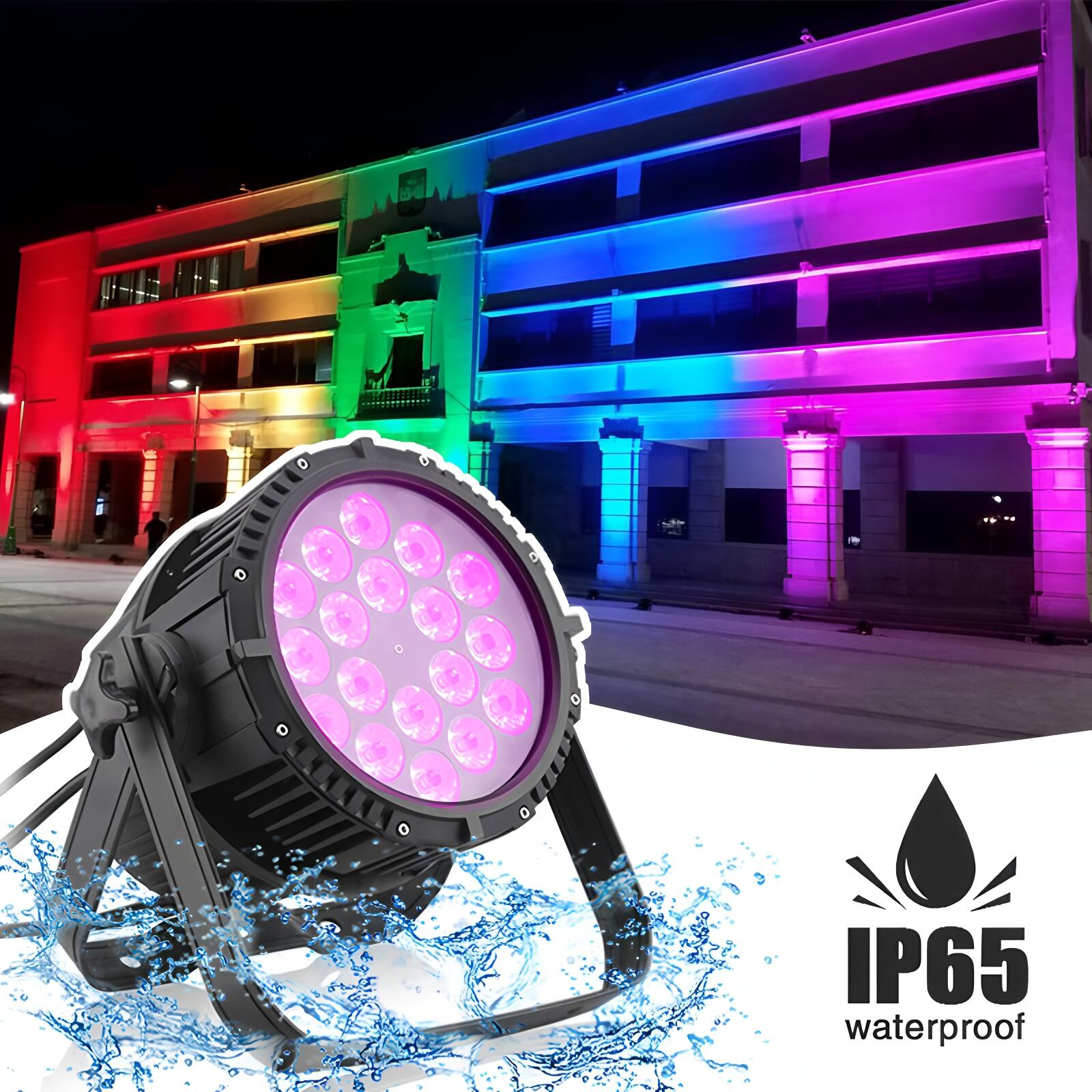14x18W RGBWA+UV LED Par Light - IP65 Waterproof - Perfect for Outdoor Events, Stage Lighting, Architectural Uplighting