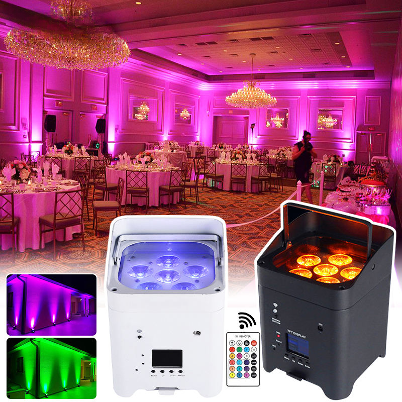 Iluminación ascendente RGB inalámbrica - Recargable, mando a distancia - Ideal para bodas, fiestas, eventos e iluminación de escenario