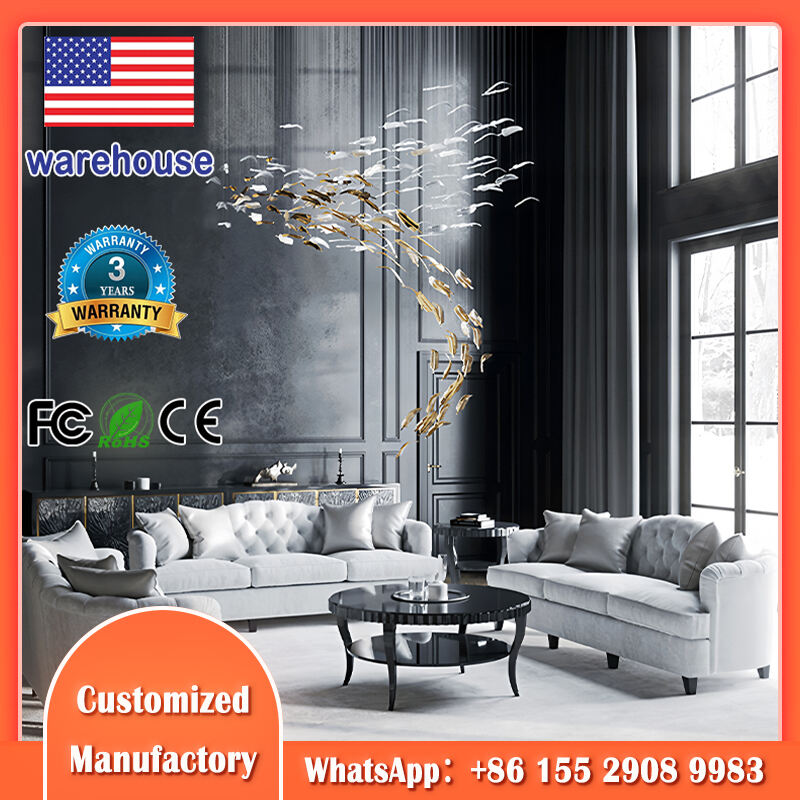 Feather-shaped artistic chandelier