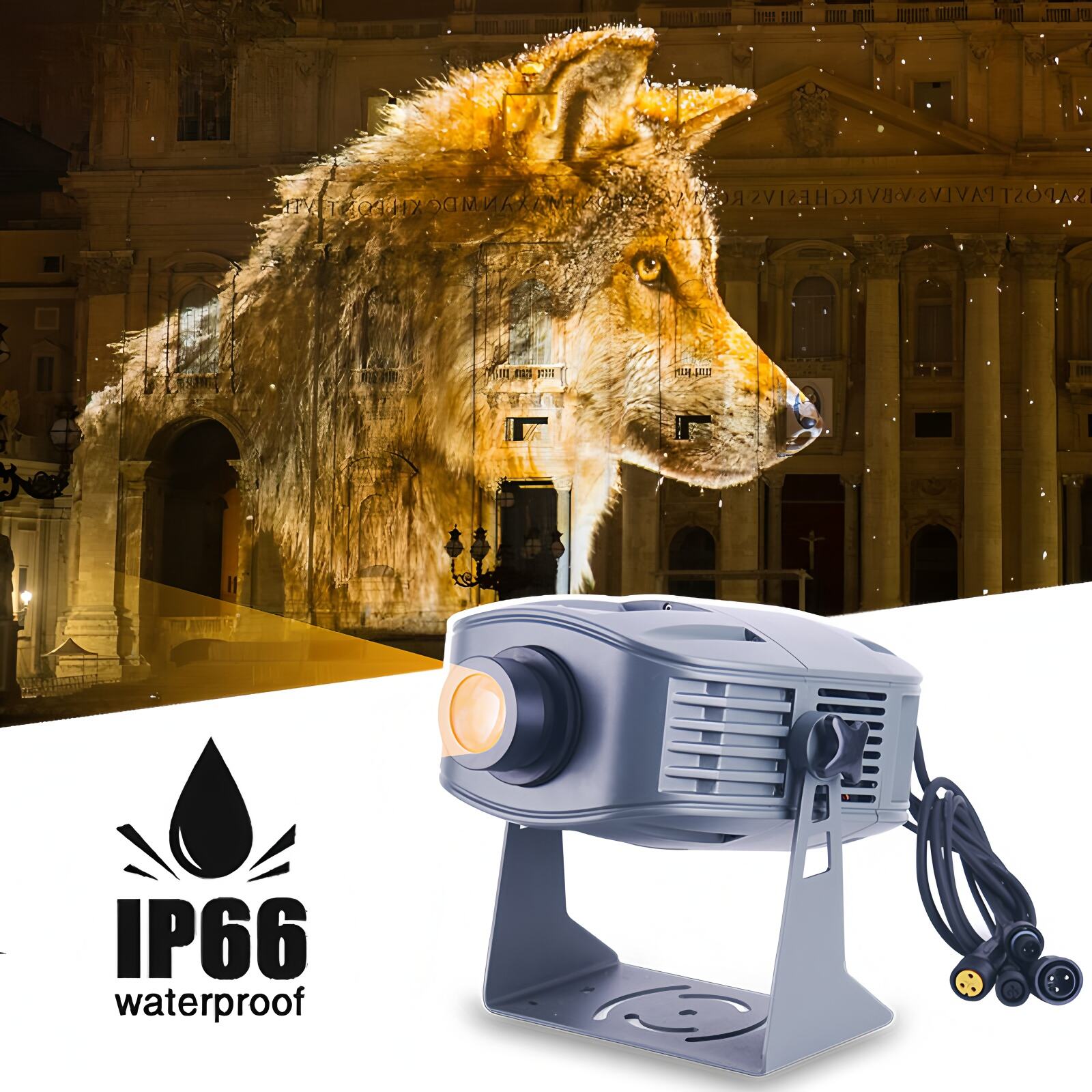 Buitengoed 200W waterdichte GOBO projector - IP66, aanpasbare patronen - ideaal voor gebouwprojectie, reclame, evenementen
