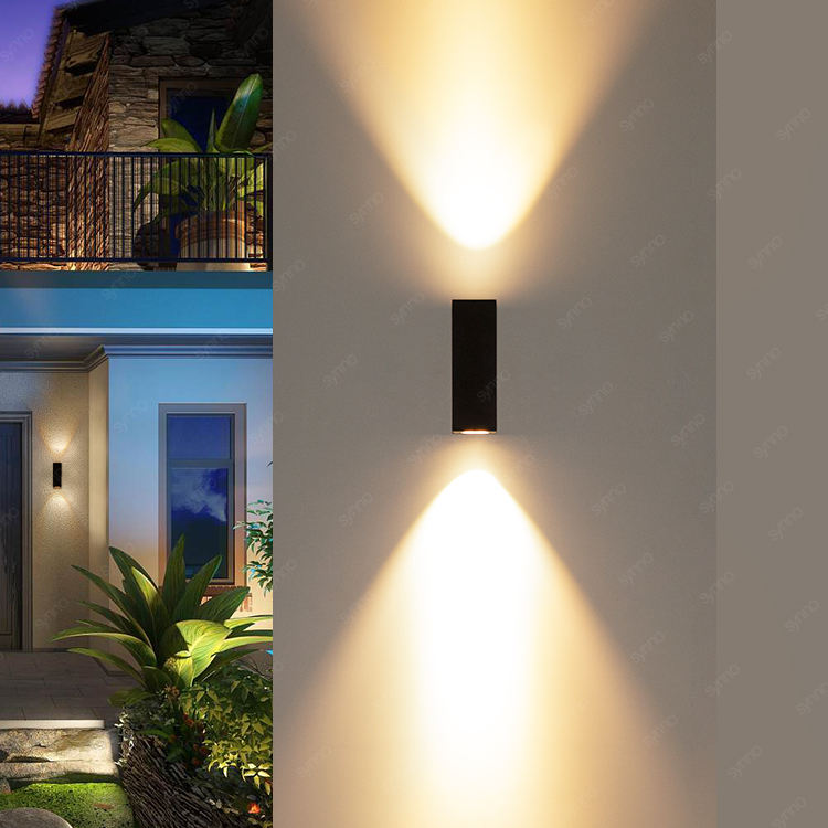 LED-up- en downwall sconce - 360° instelbare hoek, IP65 waterdicht, CCT en RGB instelbaar, voor binnen- en buitenverlichting, modern design, aluminium behuizing
