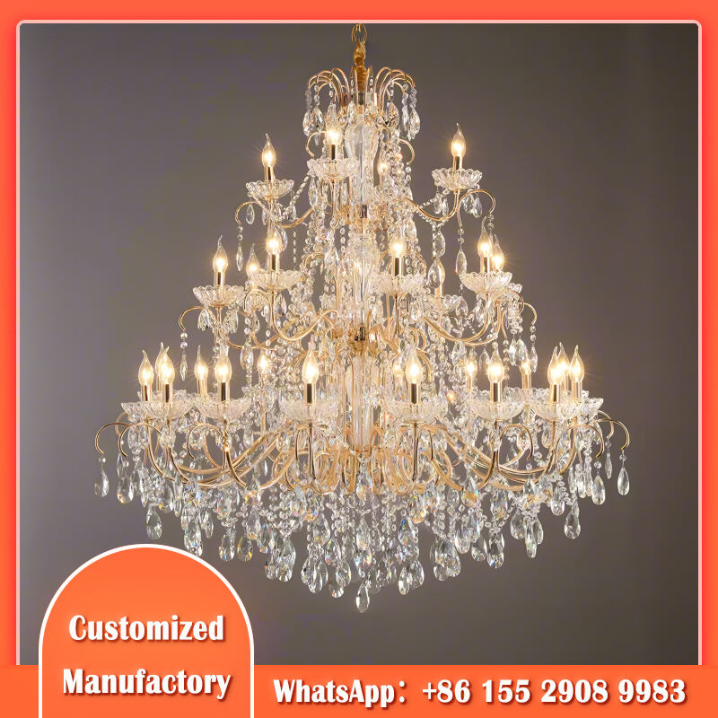 Altezza Regolabile Moderna Lux Francese Lampadario a Goccia di Vetro Grande Scala E14 Cristallo per Matrimoni Alberghi Salotti di Lusso Ville