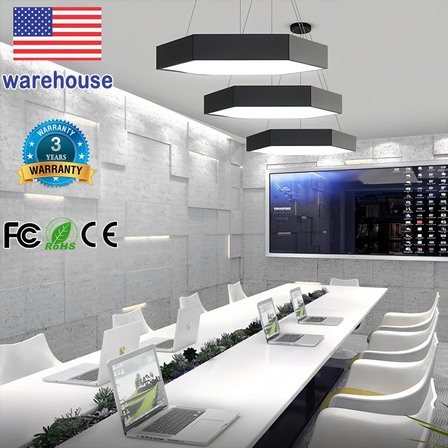 Hexagonal - Structured Creative Art Space Engineering Custom Chandelier