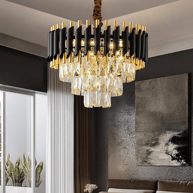 Light luxury wrought iron crystal chandelier