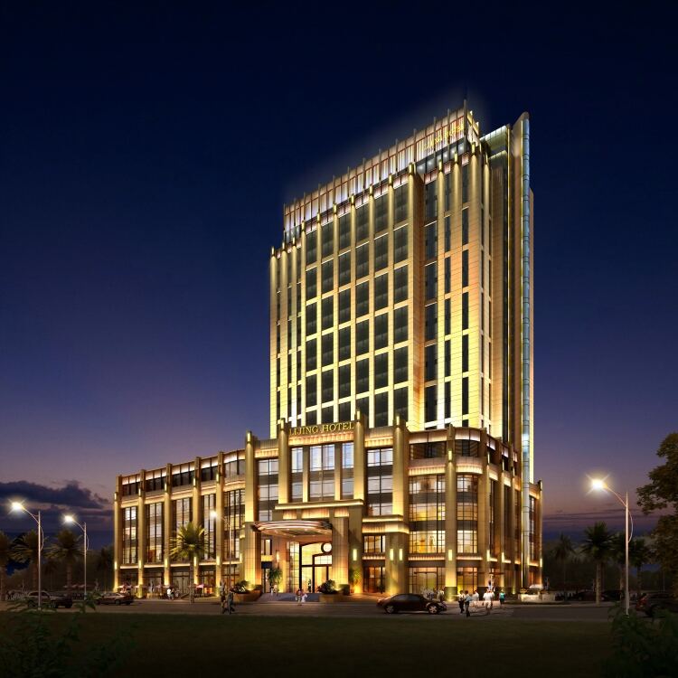 ホテル建物の外壁照明工事設計