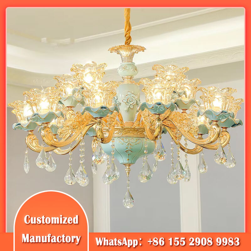 Lussuosi Candelabri Moderni Europei con Cristalli Fissati al Soffitto per Atrio di Albergo, Sala da Pranzo, Camere da Letto