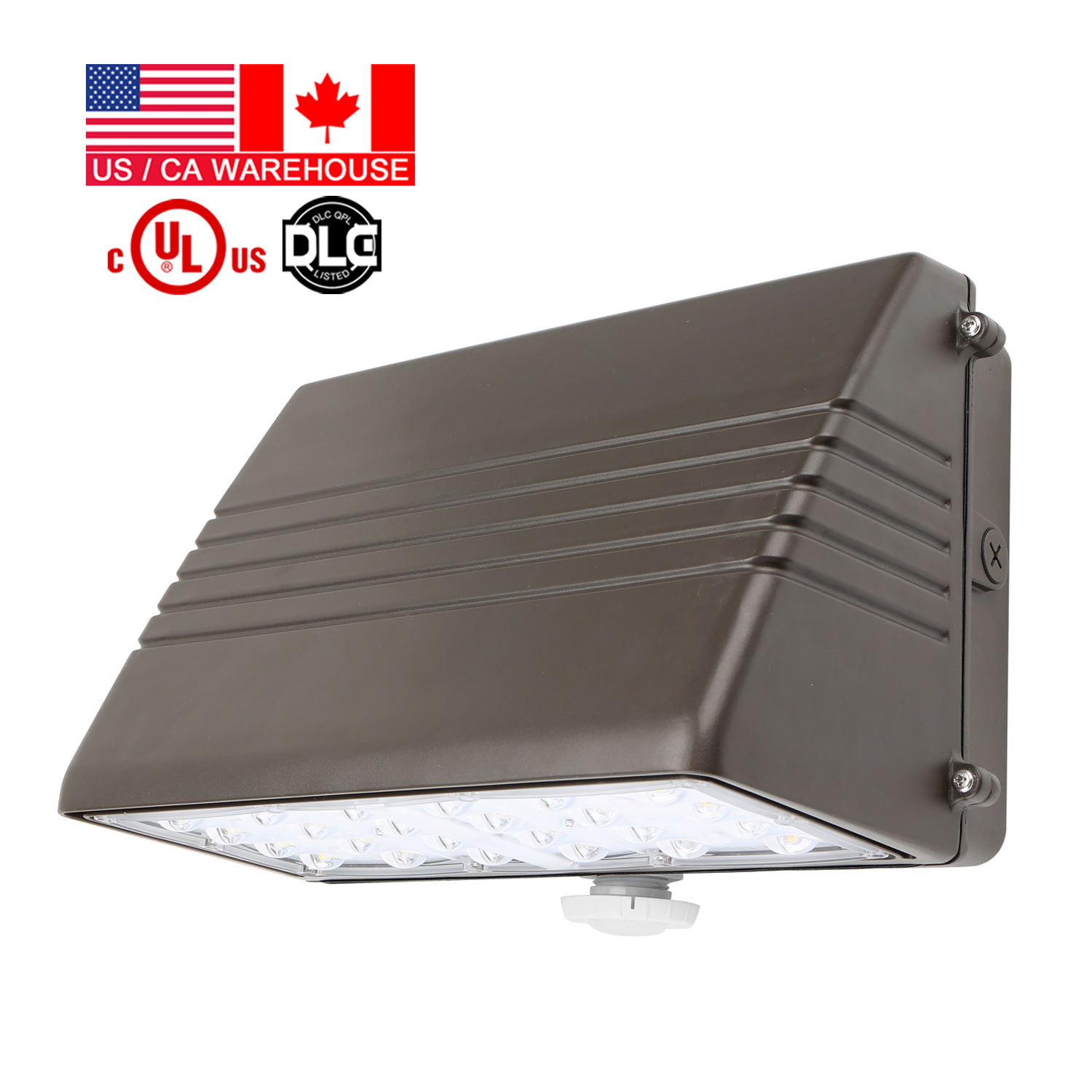 Lux Parietalis LED Plene Obscurata - CCT (3000K-5000K) et Potentia Regulabilis, Photocellula ab Eventu ad Auroram, Aqua Resistentia IP65, Certificata DLC & UL, Ad Custodiam Exteriorem et Illuminationem Regionis, Quinquennalis Praesidii