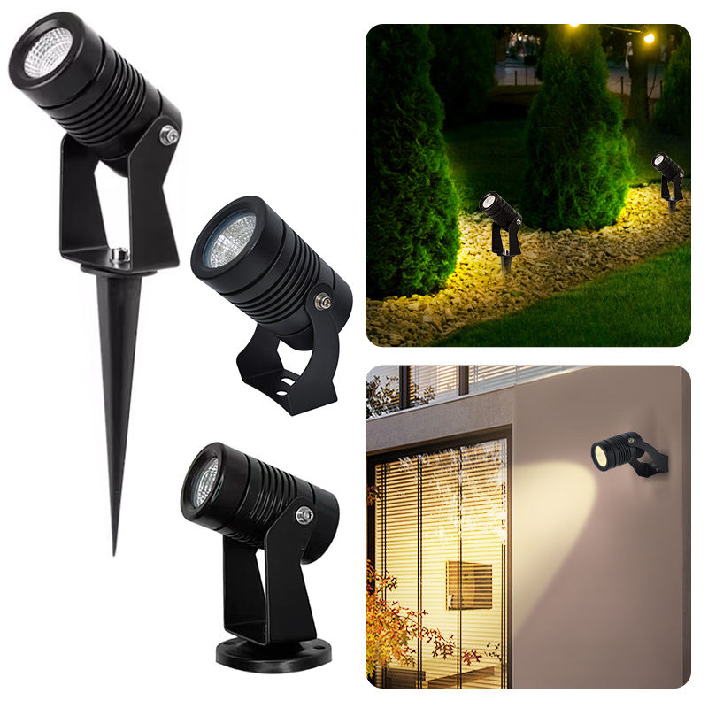 Buiten-LED-tuinstrahler - Instelbare RGB-landschapsverlichting met GU10-fitting, grondpen en muurbevestiging, voor gazon-, boom- en tuinverlichting