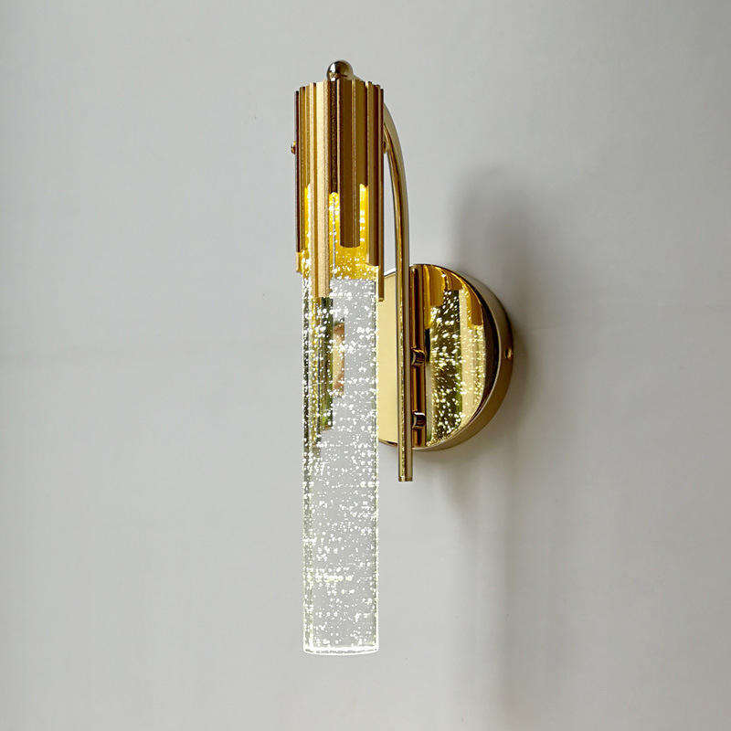Luminária de Parede LED em Formato de Bolha Cristalina - Design Moderno com Acabamento Dourado, Opções de Luz Branca Quente/Fria, para Iluminação de Quarto, Sala de Estar, Corredor, Instalação Fácil