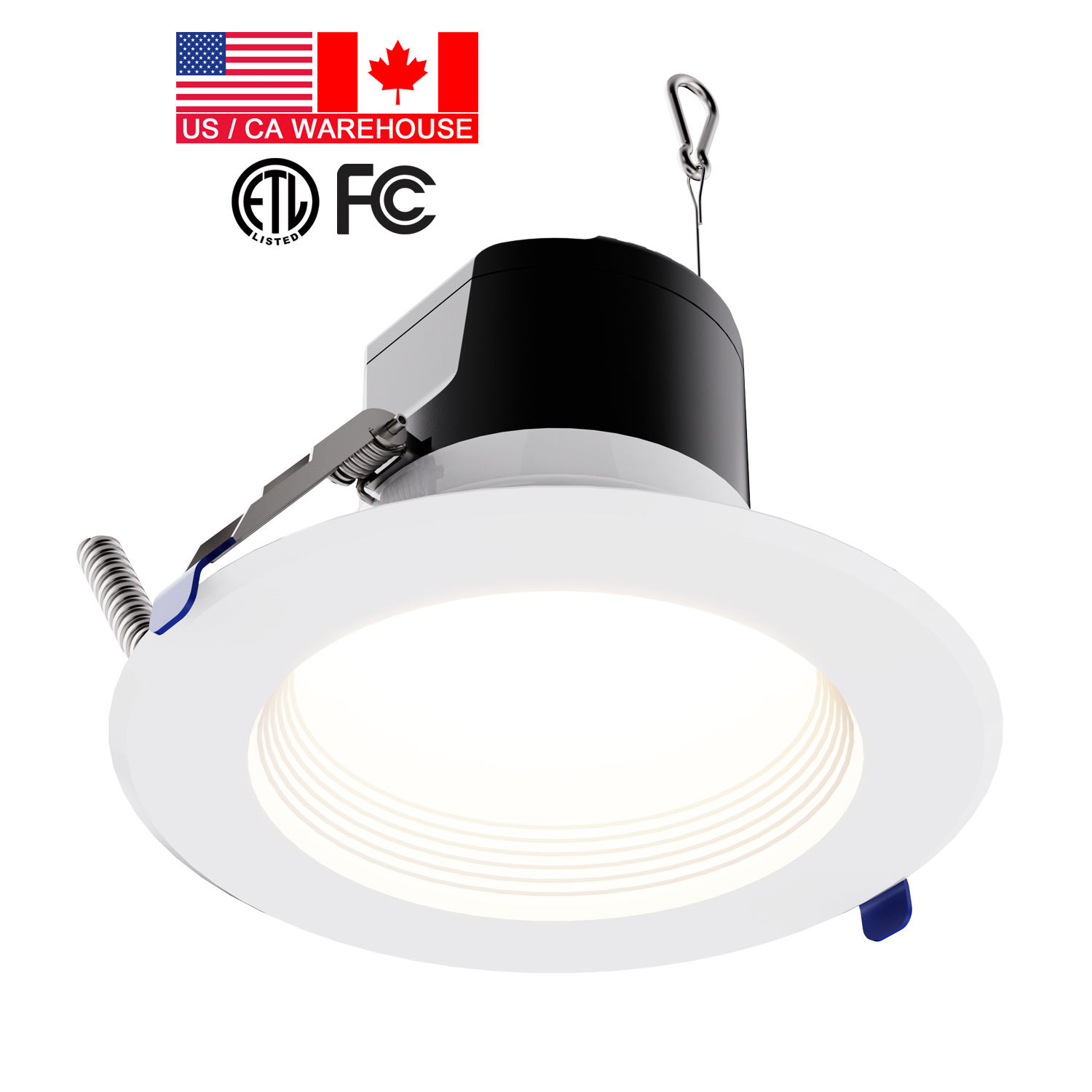 Lampu Sorot Bawah LED - 5 CCT (2700K-5000K) Boleh Dipilih, Boleh Laraskan Kecerahan 0-10V, Kedap Air, Senarai ETL & FCC, untuk Pencahayaan Komersial dan Kediaman, Jaminan 5 Tahun