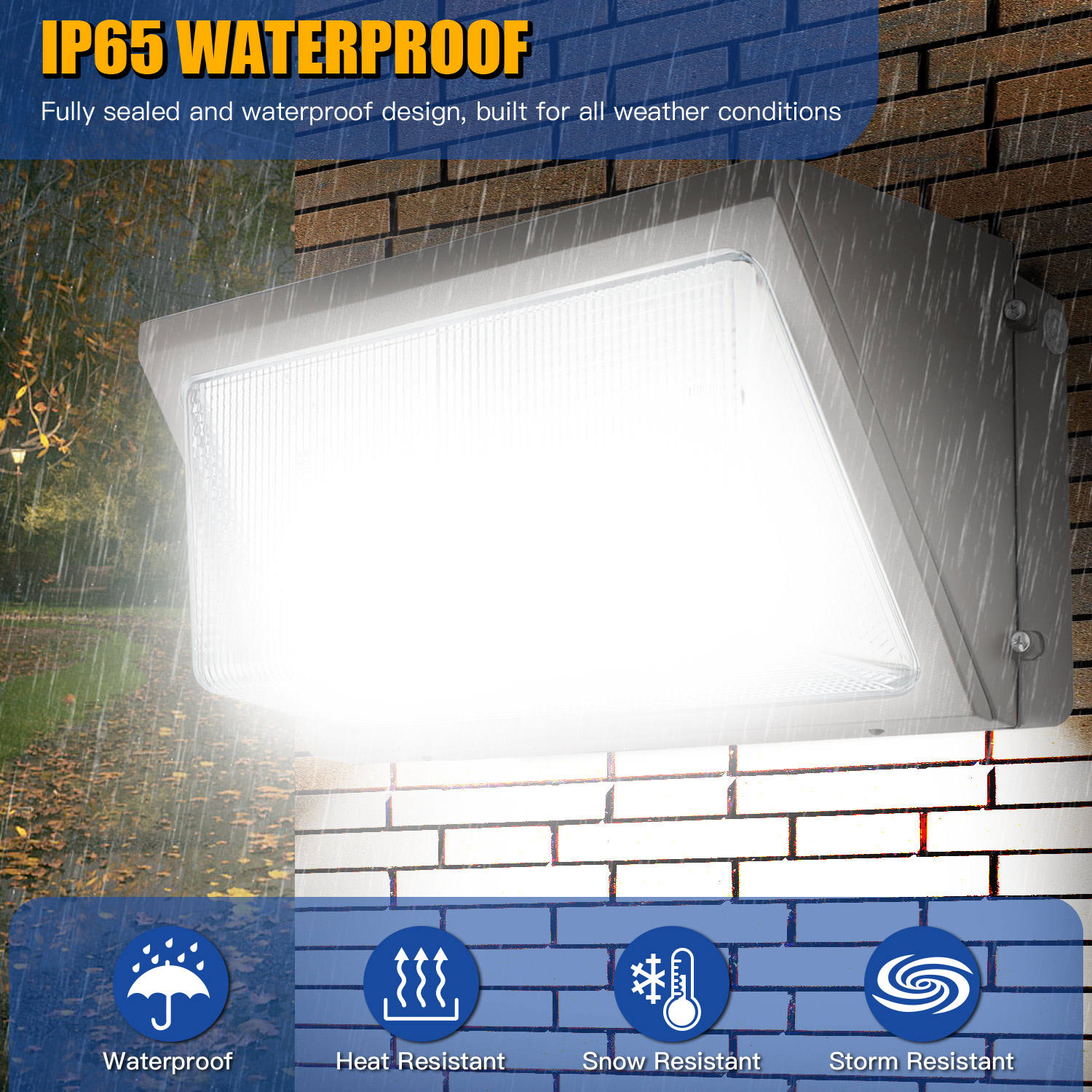 LED Wandmontage Lamp met Dusk to Dawn Fotocel - CCT (2700K-5000K) en Vermogen Instelbaar, IP65 Waterdicht, DLC en UL Gecertificeerd, voor Buitenveiligheid en Oppervlakteverlichting, 5-Jaar Garantie