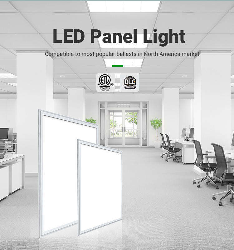 Lux LED - 5 CCT (3500K-6500K) & 5 Potentia Regulabilis, 0-10V Obscurabilis, DLC & ETL Probatus, ad Luminara in Officiis et Commerciis, Facile Installare