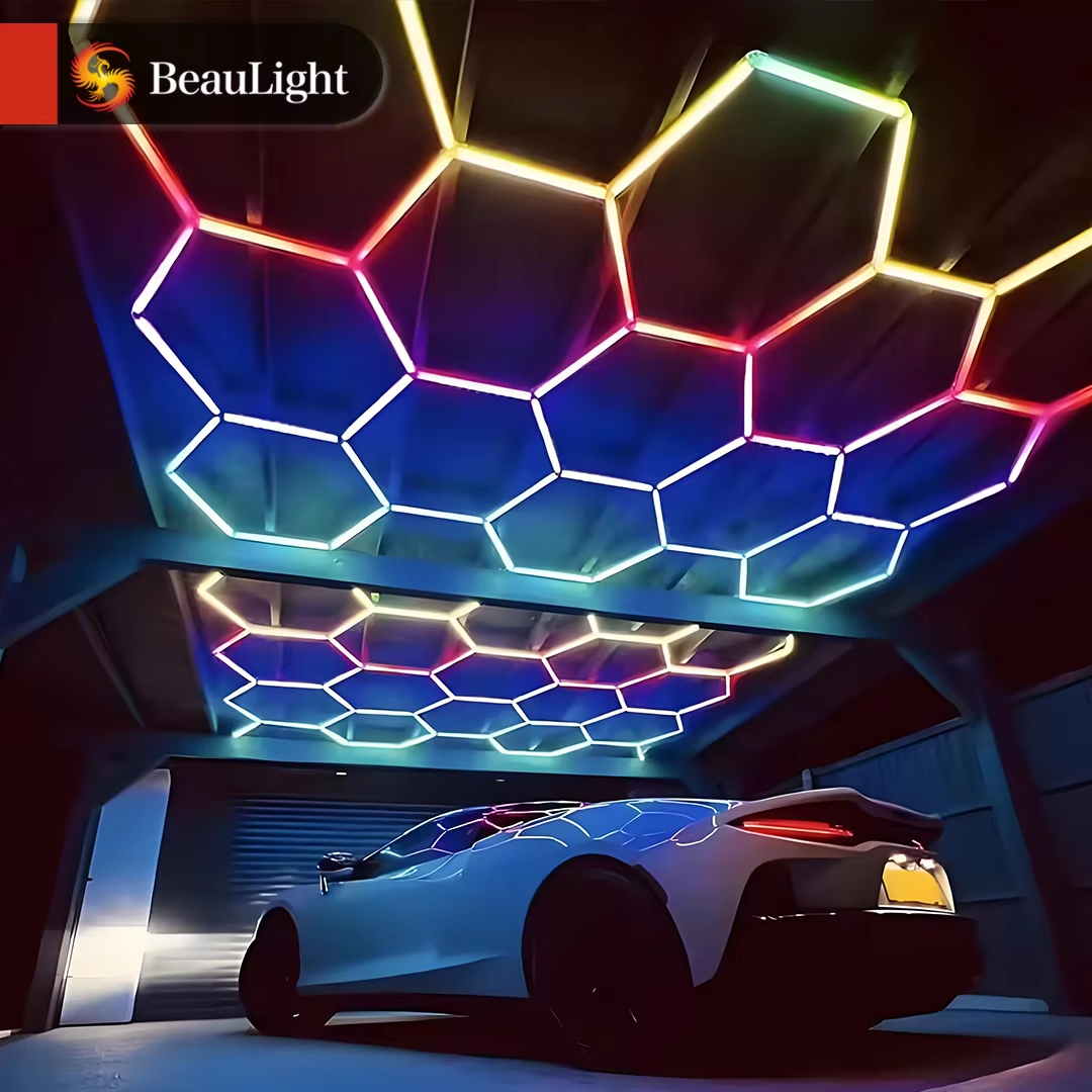 Hexagonal garage office light