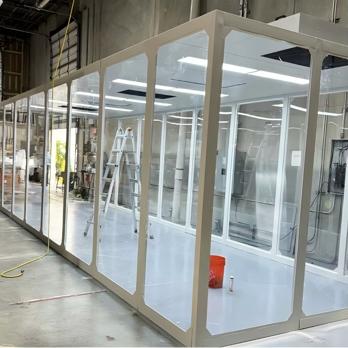 Modulært renrom med myke vegger, harde vegger og plexiglass