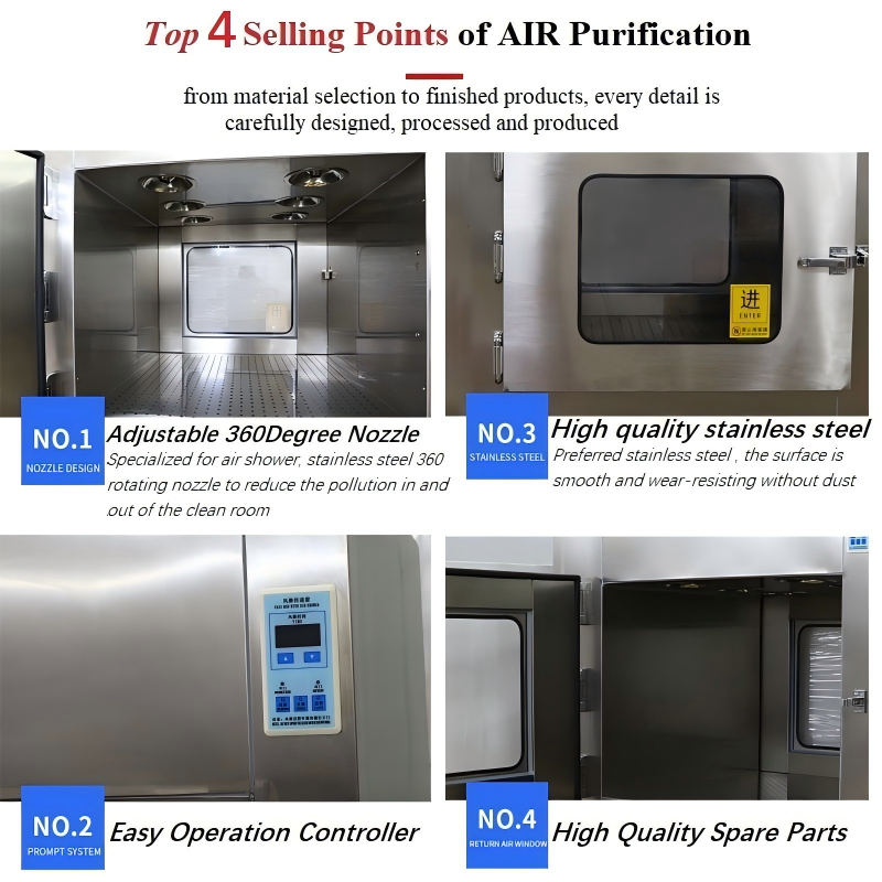 product static pass box painted cold rolled steel interlocking door system clean room equipment680-3