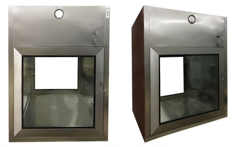 product static pass box painted cold rolled steel interlocking door system clean room equipment680-4