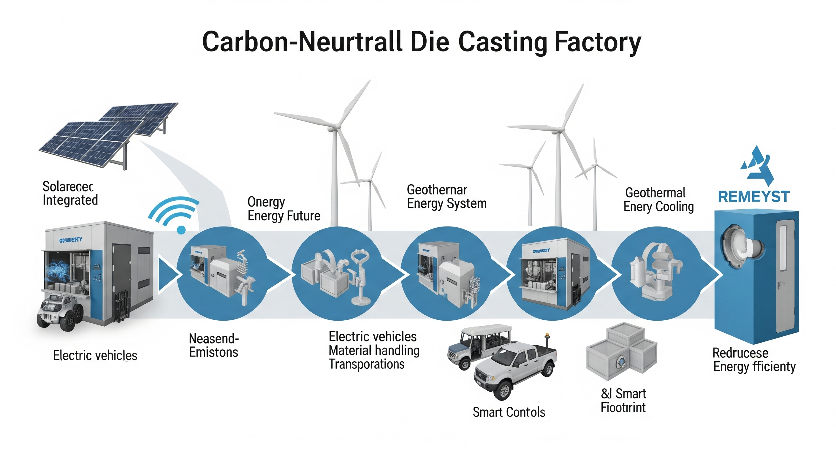 Carbon-neutral roadmap for future die casting factory using renewable energy