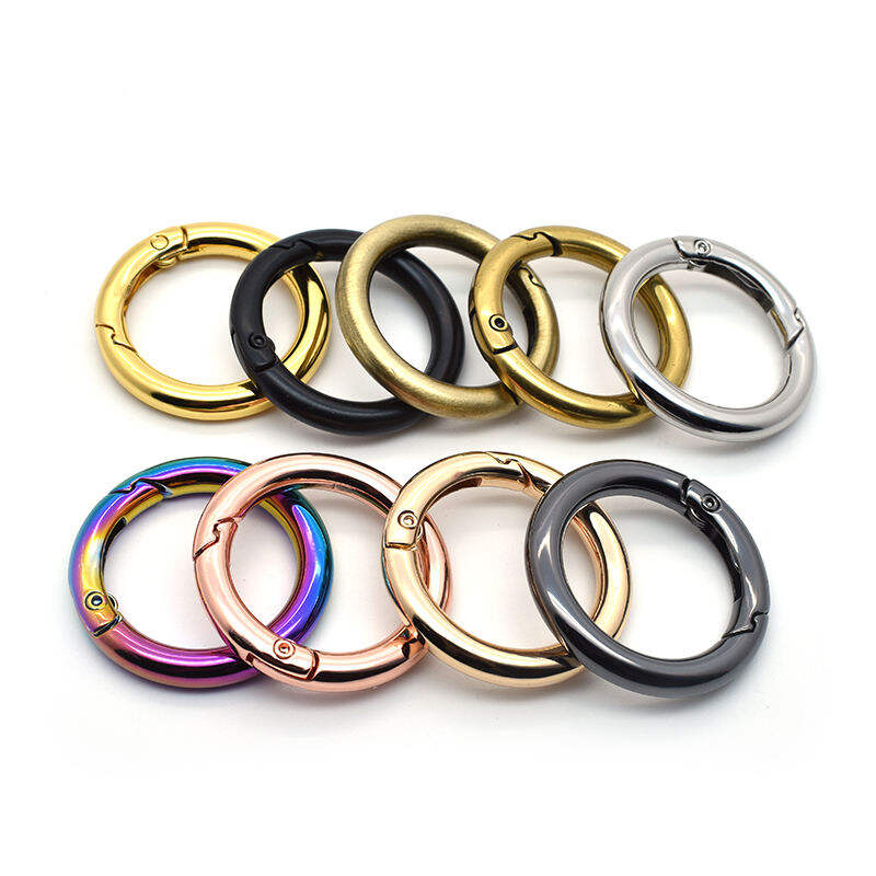 Zinc Alloy Multi-Color O-Ring Snap Hook | Spring Carabiner Clip for Handbag & Strap Accessories
