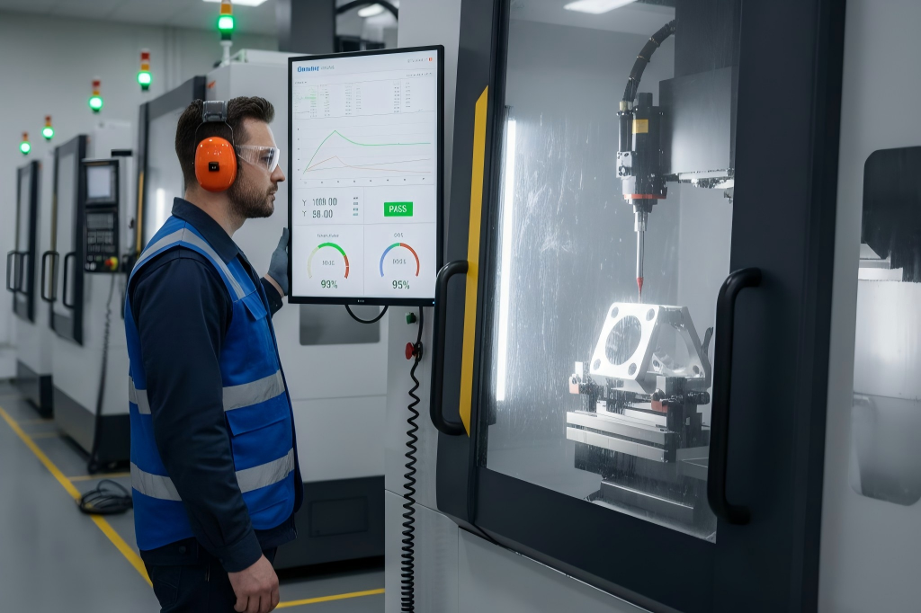 CNC machining batch consistency ensured by in-process metrology and automated monitoring