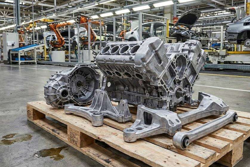 Aluminum die casting applications in automotive industry including engine blocks and structural components