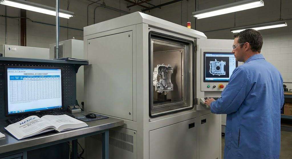 NADCA-certified die casting inspection using X-ray and dimensional accuracy checks