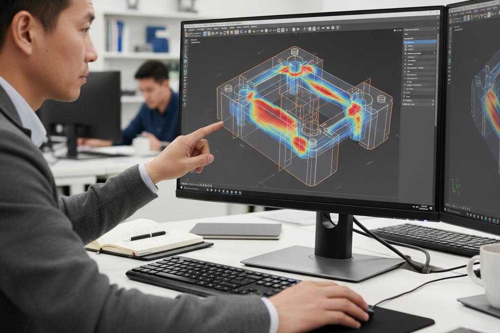 3D die casting mould design with stress concentration simulation for improving mould durability